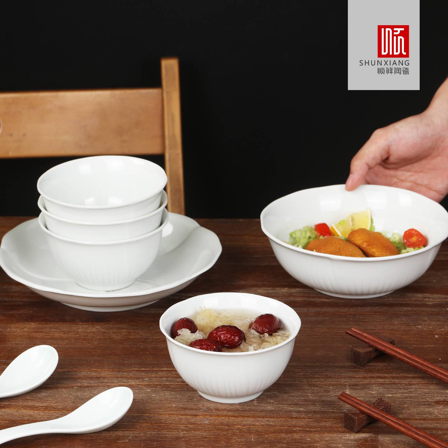  顺祥悦卉16头餐具（天青色）